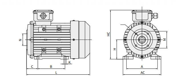 Hollow Shaft Motor 4KW 5.5HP B3 87/61 Hollow Shaft 24mm IP55 Protection 1400rpm Three Phase 380V For Pressure Cleaners And Washing Plants 6