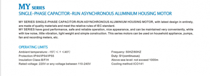 50Hz 0.55KW 0.75HP 1440rpm Single-Phase Capacitor-Start Run Asynchronous Induction Motor 220V/230V AC Volta 60Hz Frequency Rated Power 5
